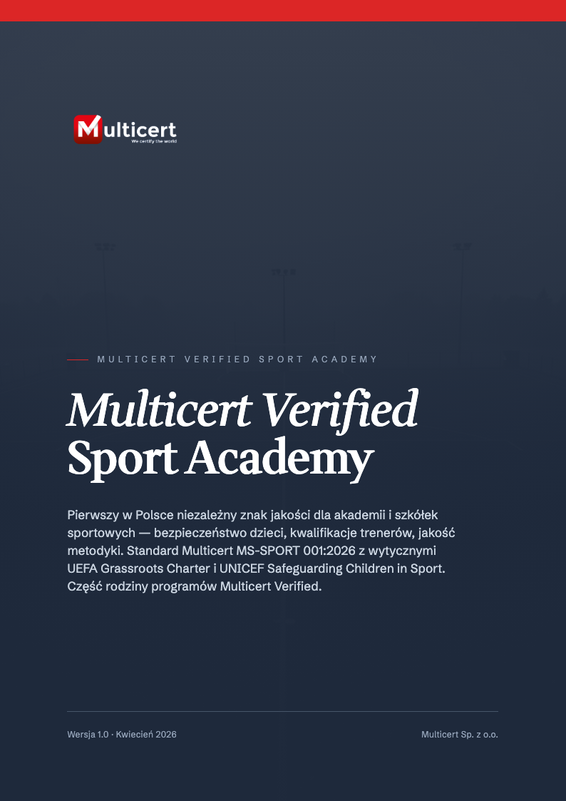 Okładka dokumentu: Multicert Verified Sport Academy